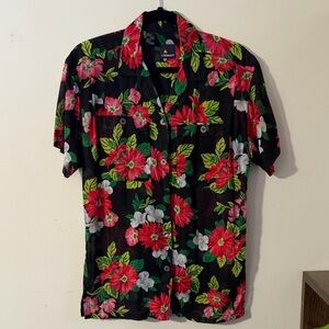 Vibrant Vintage Floral Button Down Shirt